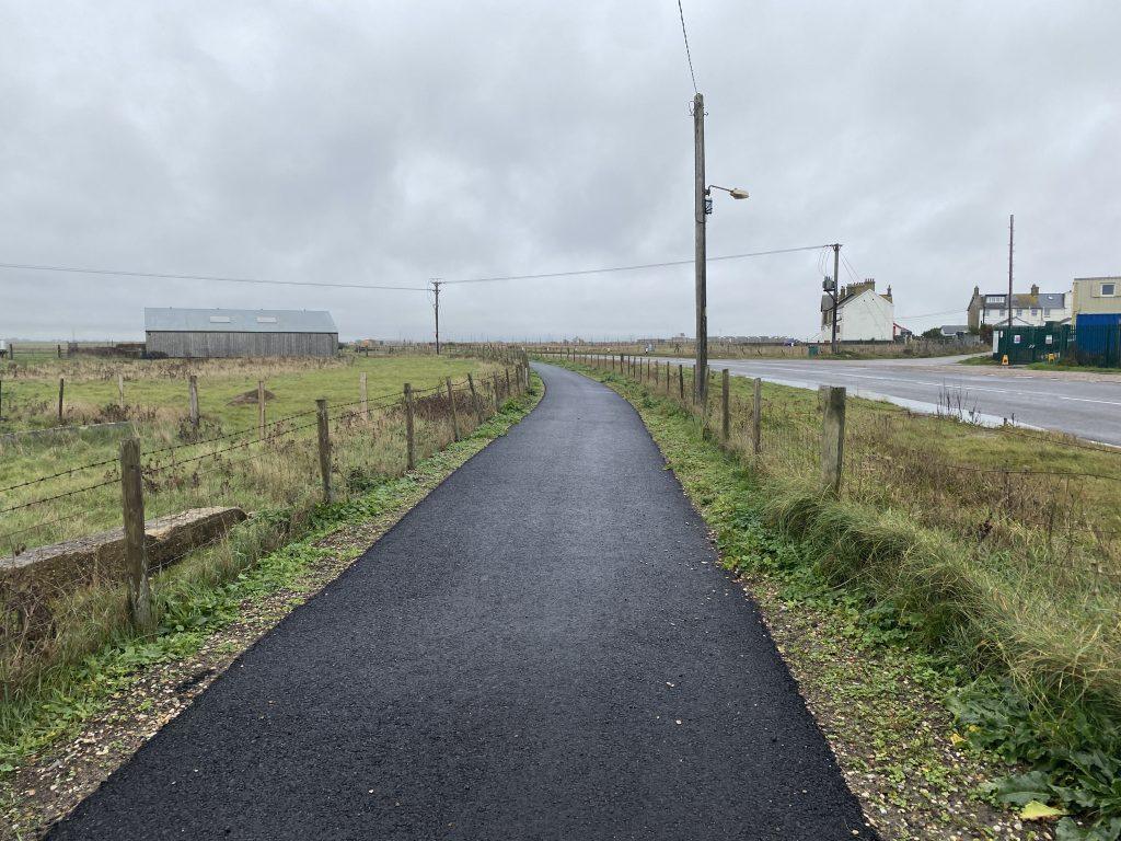 Cycle path after improvement works