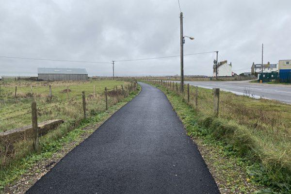 Cycle path after improvement works