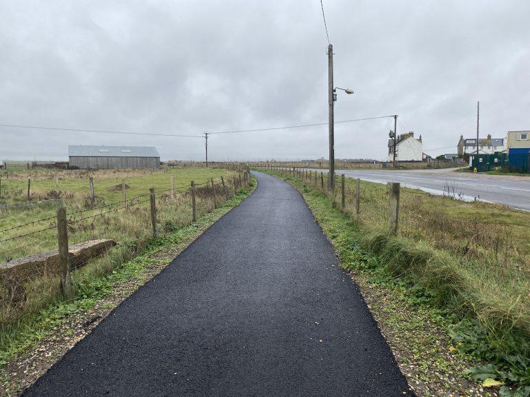 Cycle path after improvement works